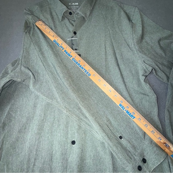01.ALGO Sage Green PERFORMANCE quick dry stretch UPF 40+ Button Down Shirt XL - Picture 7 of 13